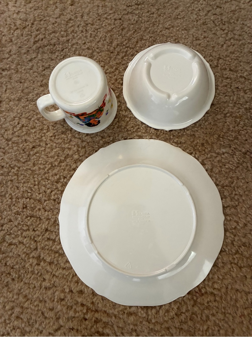 Vintage Snow White & The Seven Dwarfs Children's Dinnerware Set - White - Picture 2 of 3